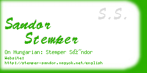 sandor stemper business card